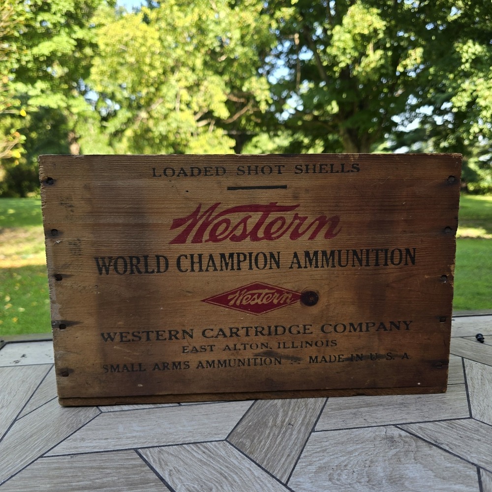 VTG Wooden Western Champion Ammunition Crate Xpert 12GA Shot 2 5/8" Shells 500